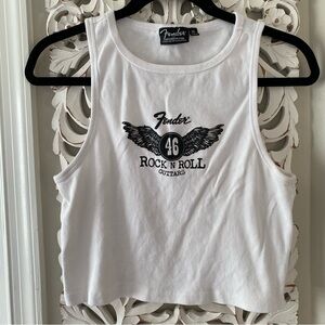 Fender Guitar Women's Graphic Tank Top VTG Y2K Sz XL Grunge Punk Rock